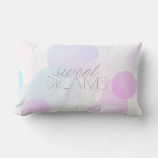 sweet dreams  quote pretty  pastel text lumbar pillow (Front)