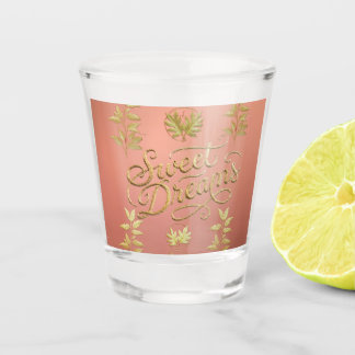Sweet Dreams Rose Gold & Sage Leaf Shot Glass