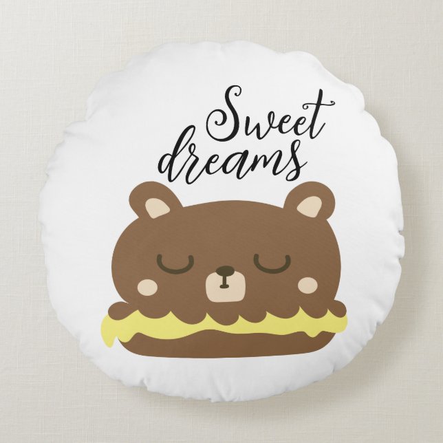 Sweet Dreams Round Pillow (Front)