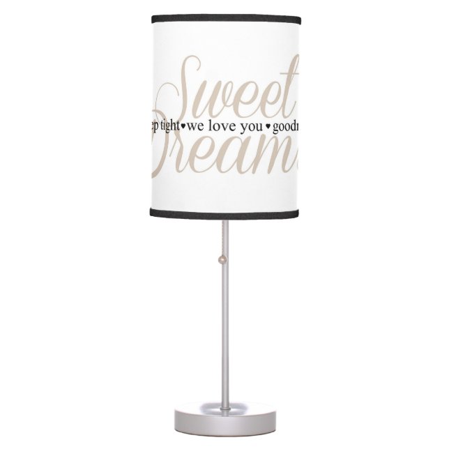 Sweet Dreams Sleep Tight Nursery Quote Lamp (Front)