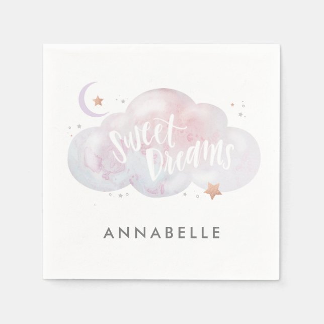 Sweet Dreams slumber Party Personalized Napkins (Front)