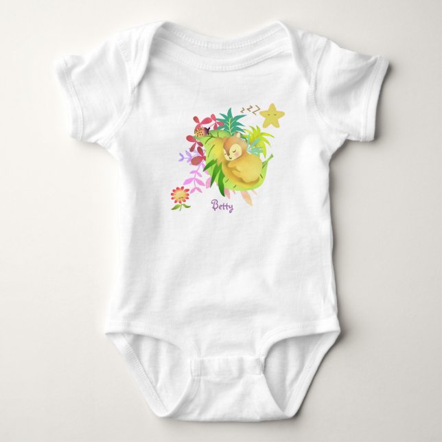 Sweet Dreams Squirrel Baby Bodysuit (Front)