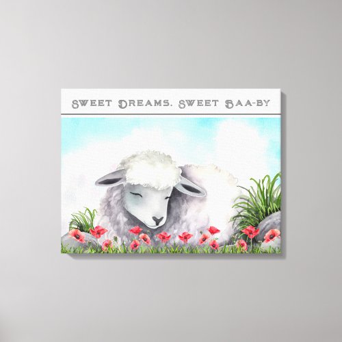 Sweet Dreams Sweet Baa_by  Lamb Canvas Art
