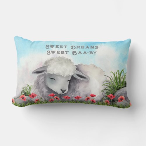 Sweet Dreams Sweet Baa_by  Lamb Lumbar Pillow