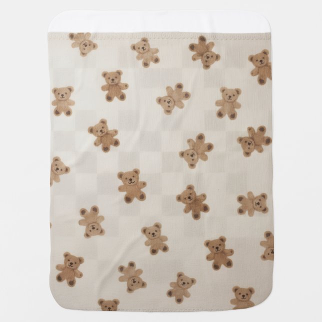 Sweet Dreams Teddy Bear Pattern Blanket (Front)