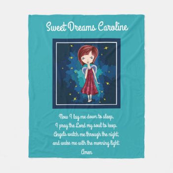 Sweet Dreams W/ Prayer  Personalized Fleece Blanket by PicturesByDesign at Zazzle