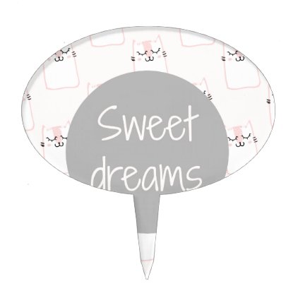 Sweet Dreams With Cats Cake Topper