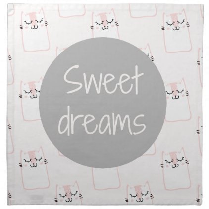 Sweet Dreams With Cats Cloth Napkin