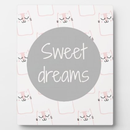 Sweet Dreams With Cats Plaque