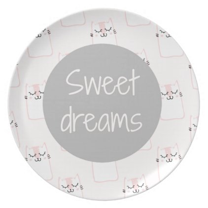 Sweet Dreams With Cats Plate