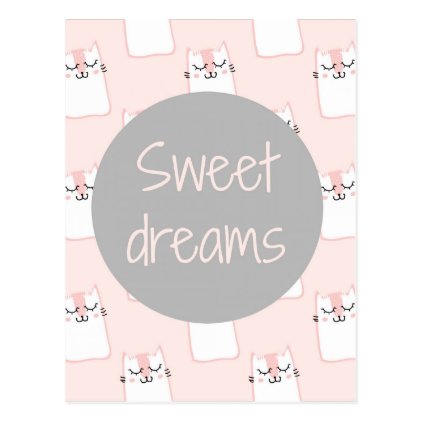 Sweet Dreams With Cats Postcard