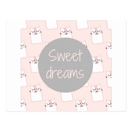 Sweet Dreams With Cats Postcard