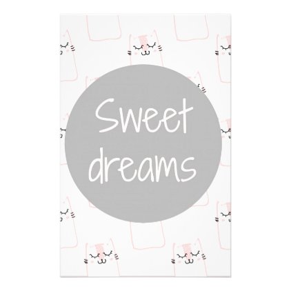 Sweet Dreams With Cats Stationery