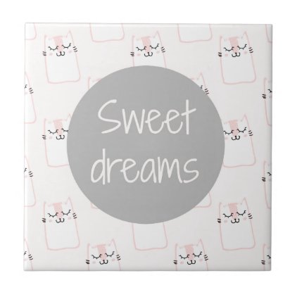 Sweet Dreams With Cats Tile