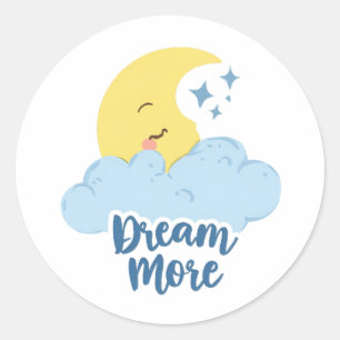 Sweet Dreams with Fluffy Cloud Classic Round Sticker