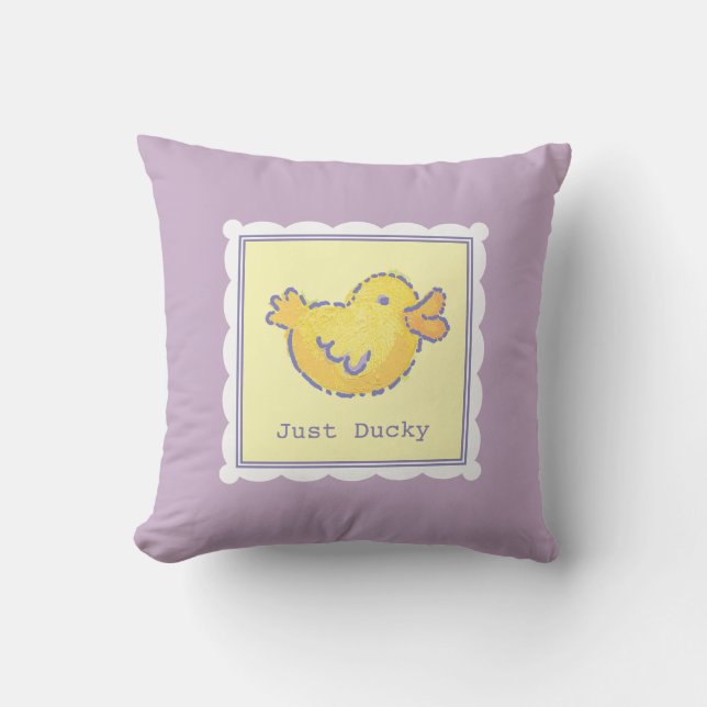 Sweet Dreams Yellow Duck Just Ducky Baby Lavender Throw Pillow (Front)