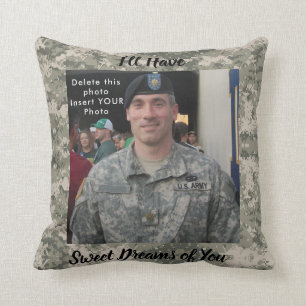 Sweet Dreams YOUR Photo & Prayer Army Soldier Throw Pillow