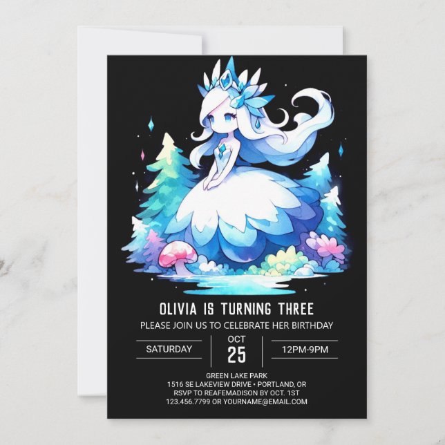 Sweet Dreamy Princess Birthday  Invitation (Front)