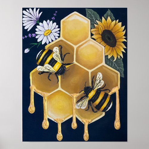 Sweet Dripping Honey Bee Fine Art Print