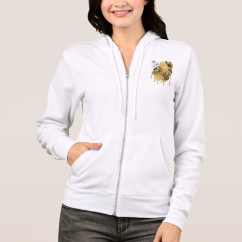 Sweet Dripping Honey Bee Zip Up Hoodie