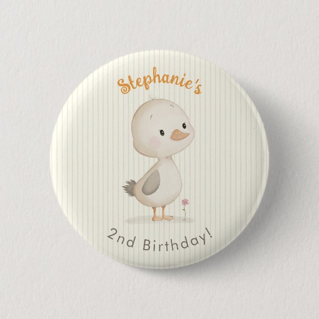 Sweet Duckling Birthday Button (Front)
