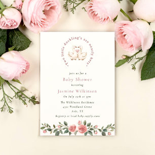 Sweet Duckling Twins Babies Shower Invite