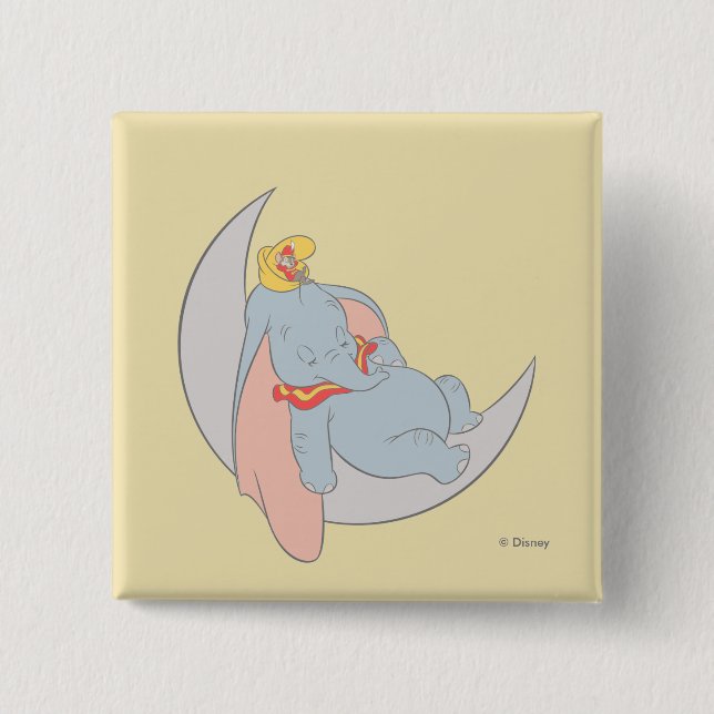 Sweet Dumbo and Timothy Sleeping Button (Front)