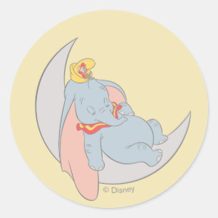 Sweet Dumbo and Timothy Sleeping Classic Round Sticker