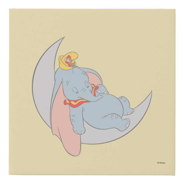 Sweet Dumbo and Timothy Sleeping Faux Canvas Print (Front)