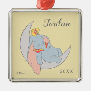 Sweet Dumbo and Timothy Sleeping Metal Ornament