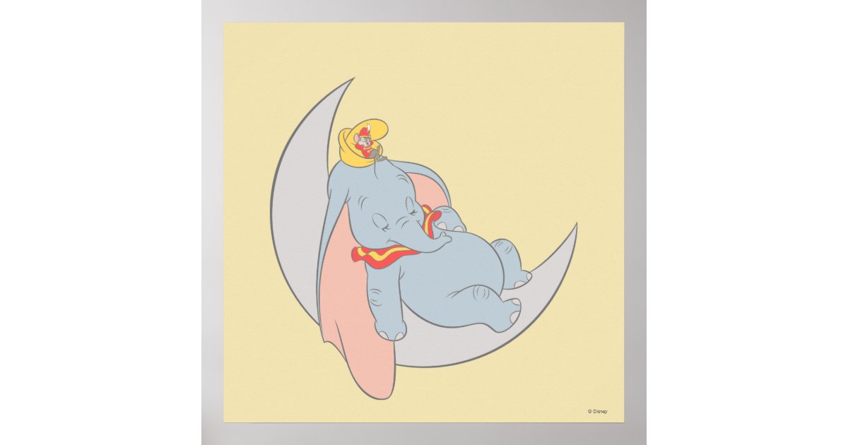 Sweet Dumbo and Timothy Sleeping Poster Zazzle