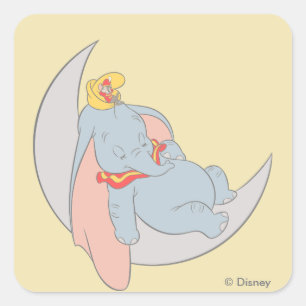 Sweet Dumbo and Timothy Sleeping Square Sticker