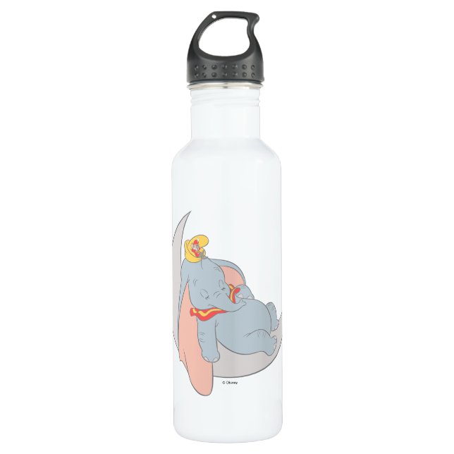 Sweet Dumbo and Timothy Sleeping Stainless Steel Water Bottle (Front)