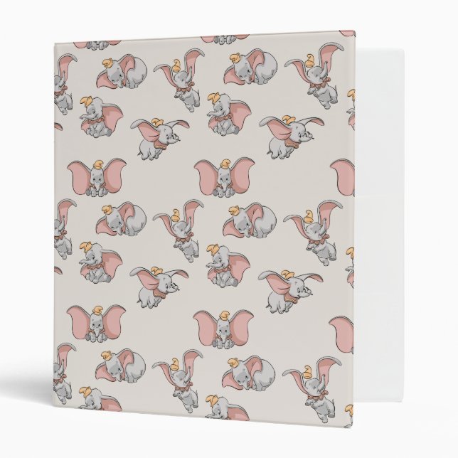 Sweet Dumbo Pattern 3 Ring Binder (Front/Inside)