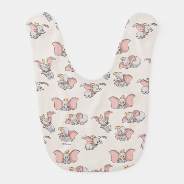 Sweet Dumbo Pattern Baby Bib (Front)