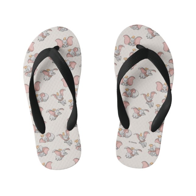 Sweet Dumbo Pattern Kid's Flip Flops (Footbed)