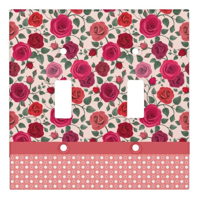 Sweet Dusty Pink Roses  Light Switch Cover (Front)