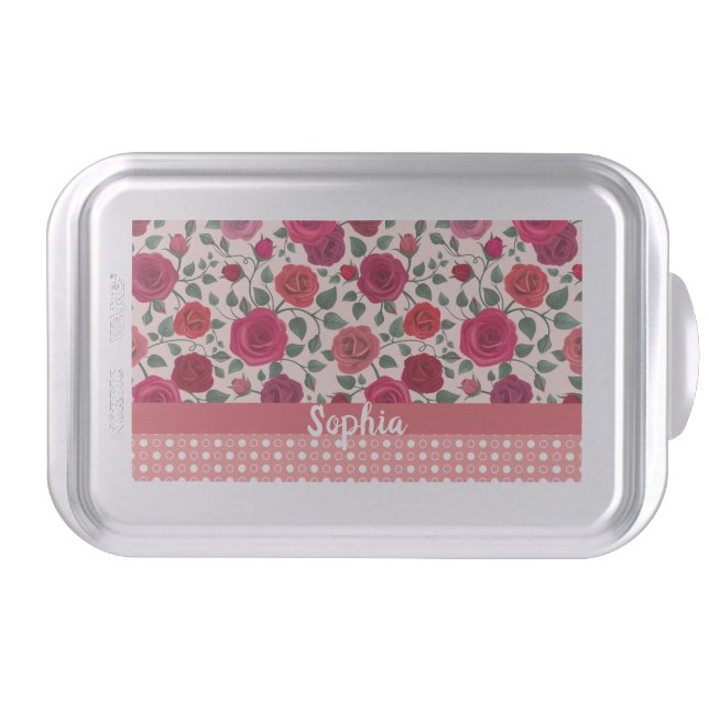 Sweet Dusty Pink Roses  Personalized Cake Pan (Front)