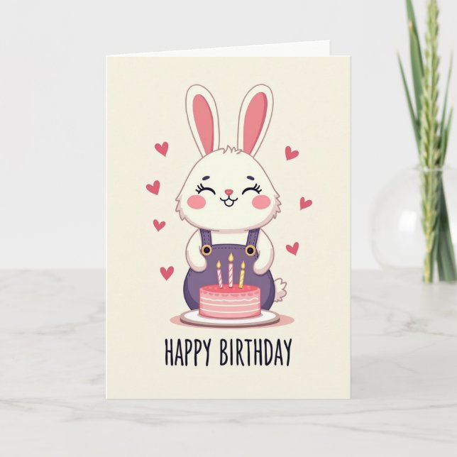 Sweet Eared Creature Birthday Card (Front)