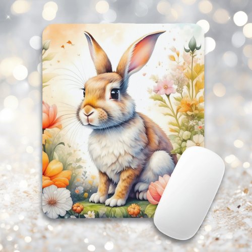 Sweet Easter Blessings Vintage Bunny Rabbit  Mouse Pad