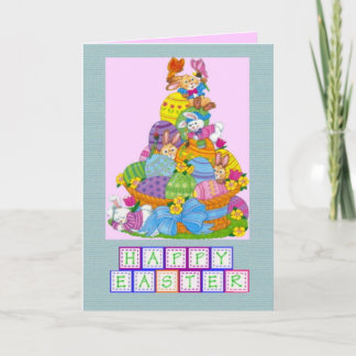 Sweet  Easter Bunnies Holiday Card