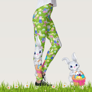 Sweet Easter Bunny Basket Eggs Leggings