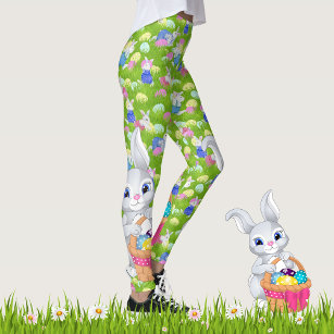 UoCefik Easter Leggings for Women Tummy Control Easter Day Rabbit Bunny  Eggs Leggings Workout Athletic Easter Printed Tights Soft High Waisted Yoga