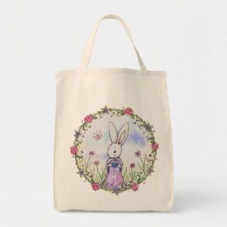 Sweet Easter Bunny in the Flowers Tote Bag