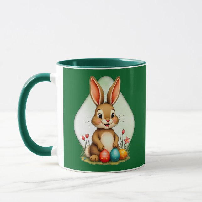 Sweet Easter Bunny – Sitting Cute Bunny - caneca Mug (Left)