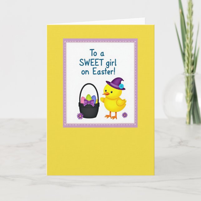 Sweet Easter Girl Celebration Card (Front)