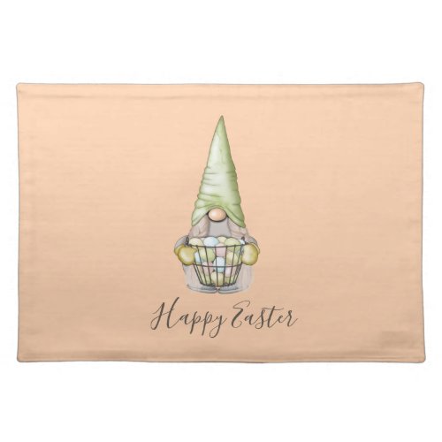 Sweet Easter Gnome with Eggs  Cloth Placemat