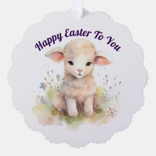 Sweet Easter Lamb Paper Ornament Card