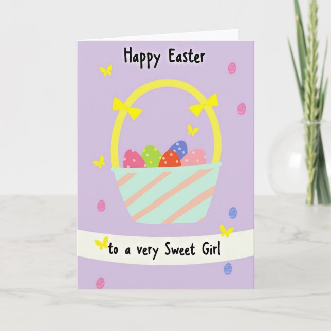 Sweet Easter Wishes Girl Card (Front)