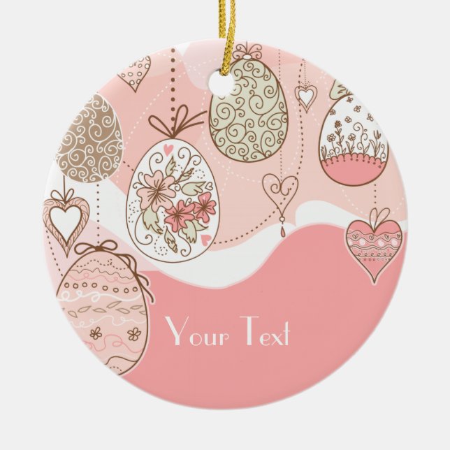 Sweet Elegance Easter Ceramic Ornament (Front)